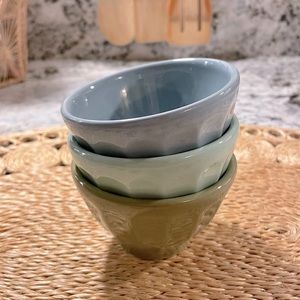 Set of 3 Anthropologie Biscuit bowls, mixed colors
